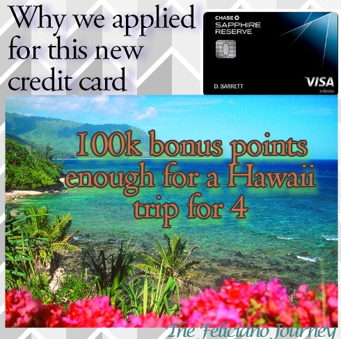 Chase Sapphire Reserve benefits and why we applied for it…